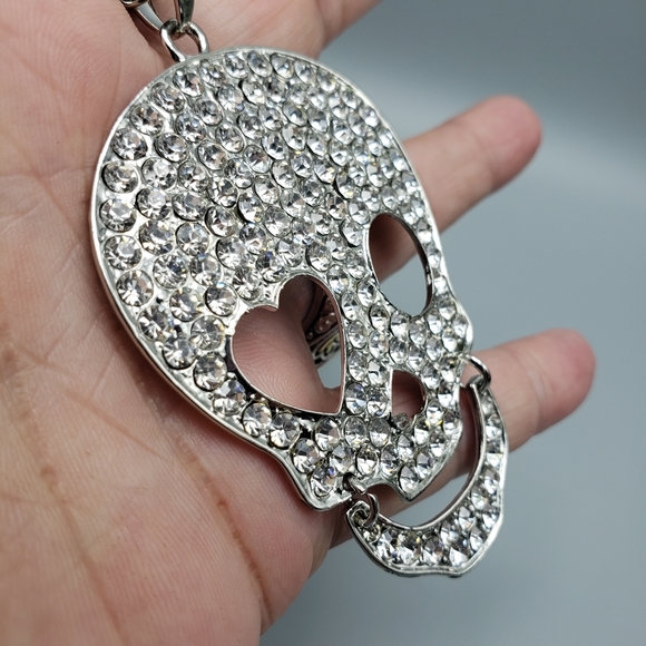 BIG Skull Crystals Large Hinged-mouth Unisex Streetwear HALLOWEEN - Picture 5 of 13